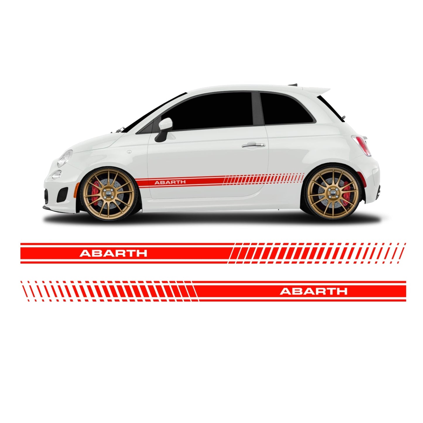 Fiat 500 Abarth Schriftzug Seitenstreifen lang - Set 30002