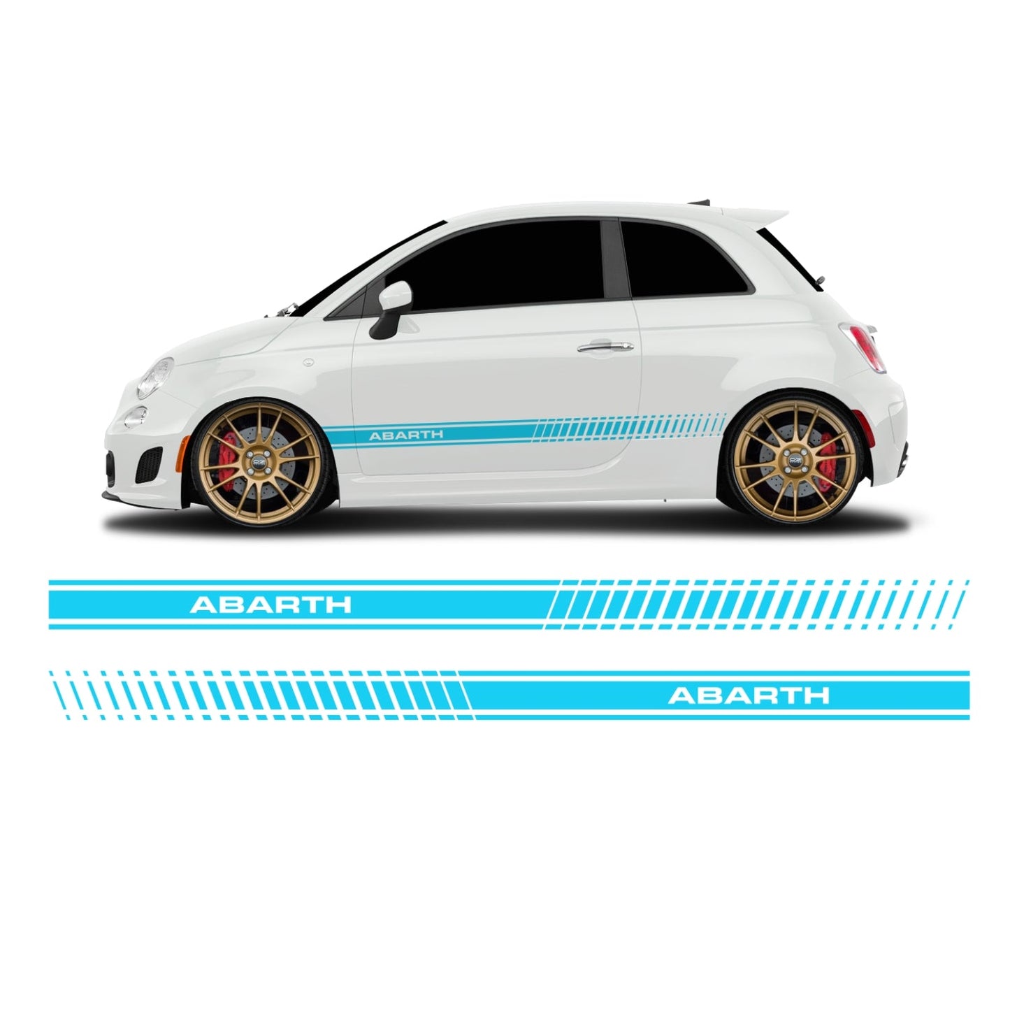 Fiat 500 Abarth Schriftzug Seitenstreifen lang - Set 30002