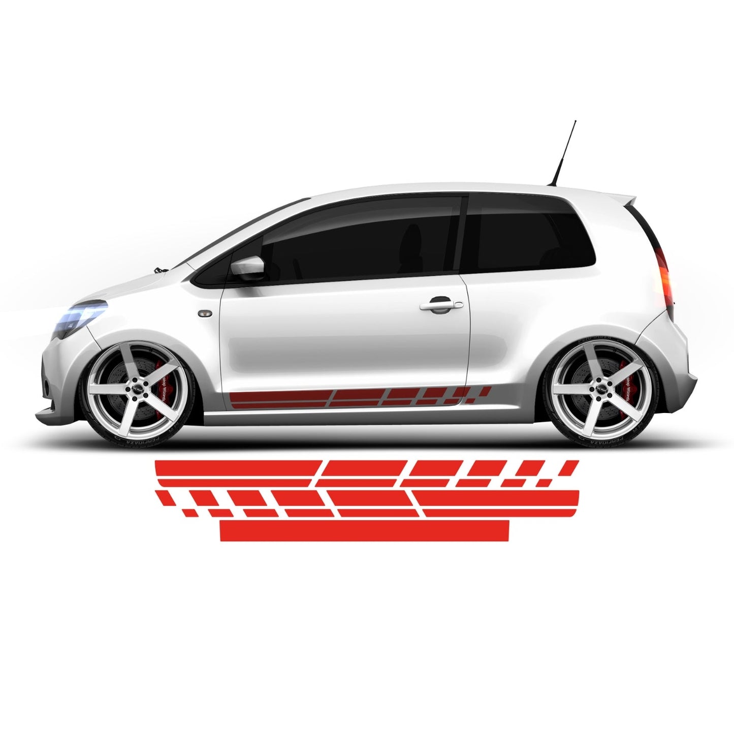 Seat Mii, Skoda Citigo, VW Up side stripes - Set 20003