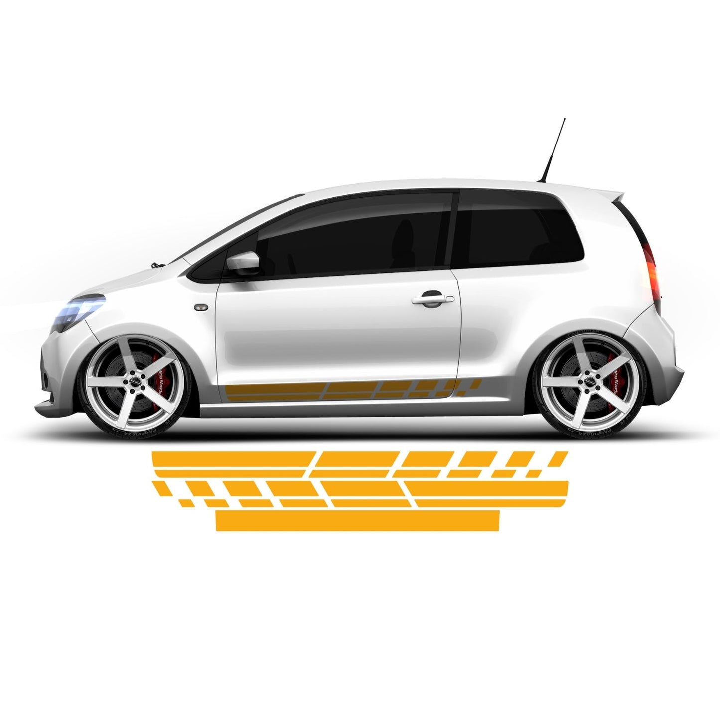 Seat Mii, Skoda Citigo, VW Up side stripes - Set 20003