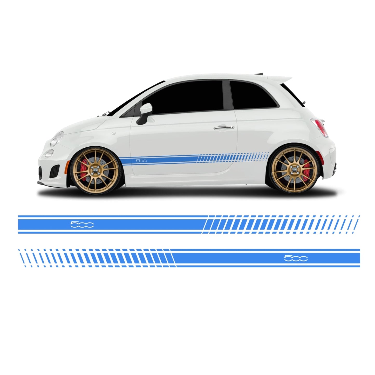 Fiat 500 Abarth lettering side stripes - Set 30004