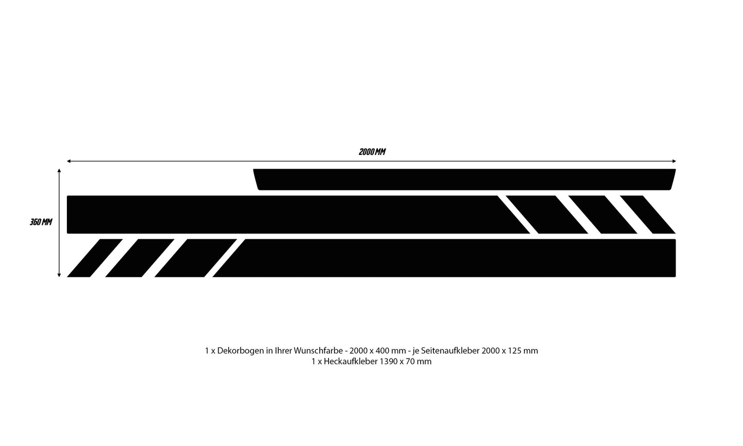VW Bus T4 Blanko Seitenstreifen - Set 10002.02
