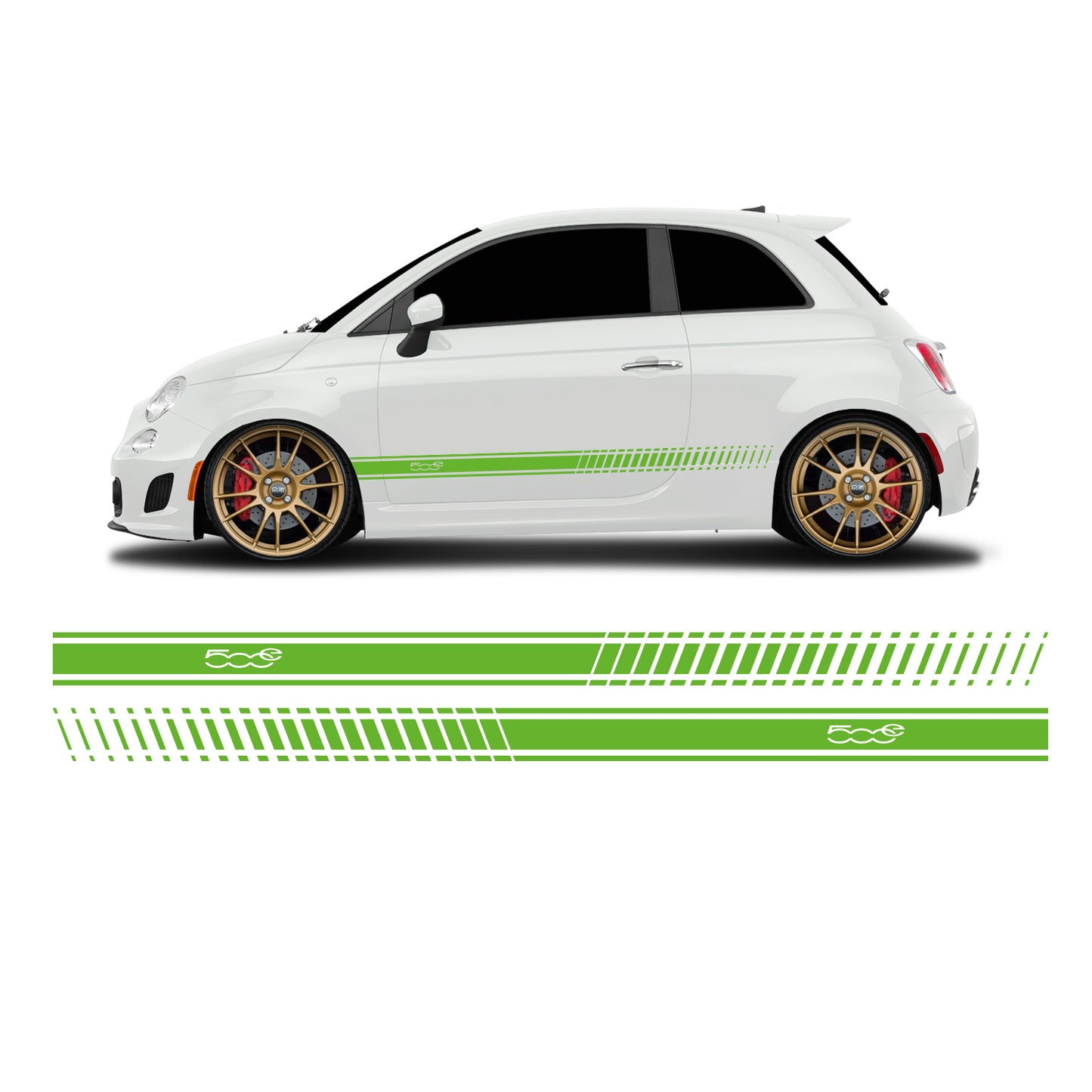 Fiat 500 - 500e Abarth Schriftzug Seitenstreifen - Set 30005