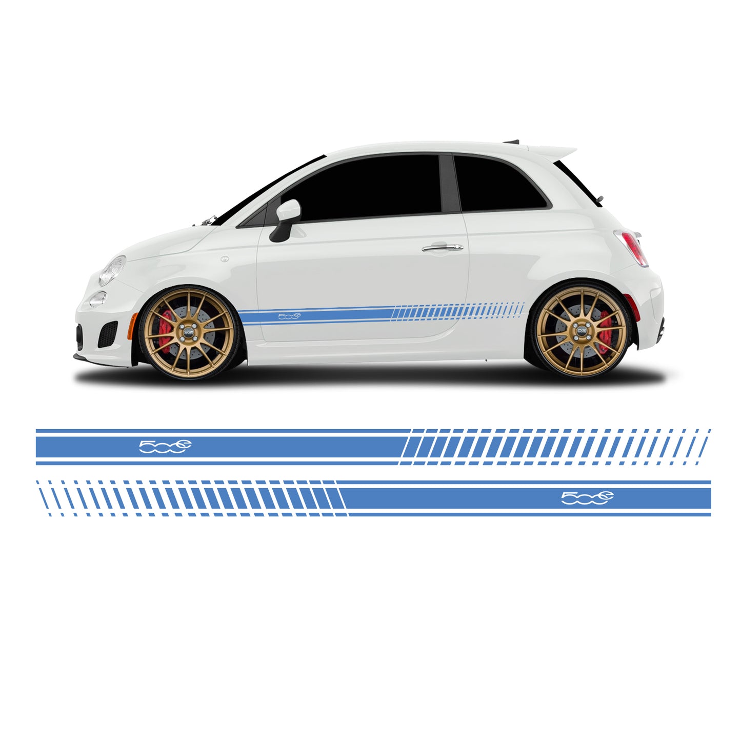 Fiat 500 - 500e Abarth Schriftzug Seitenstreifen - Set 30005