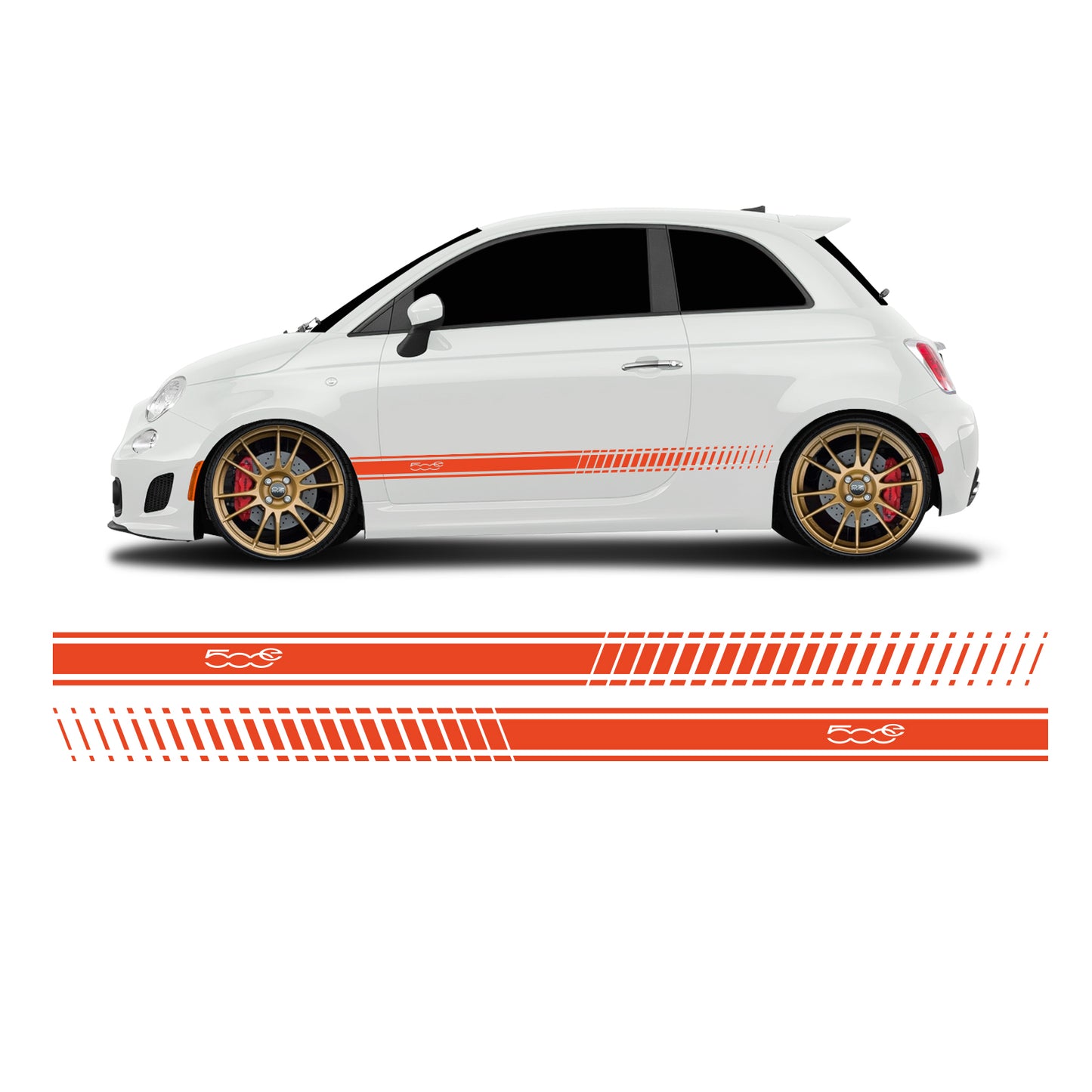 Fiat 500 - 500e Abarth Schriftzug Seitenstreifen - Set 30005