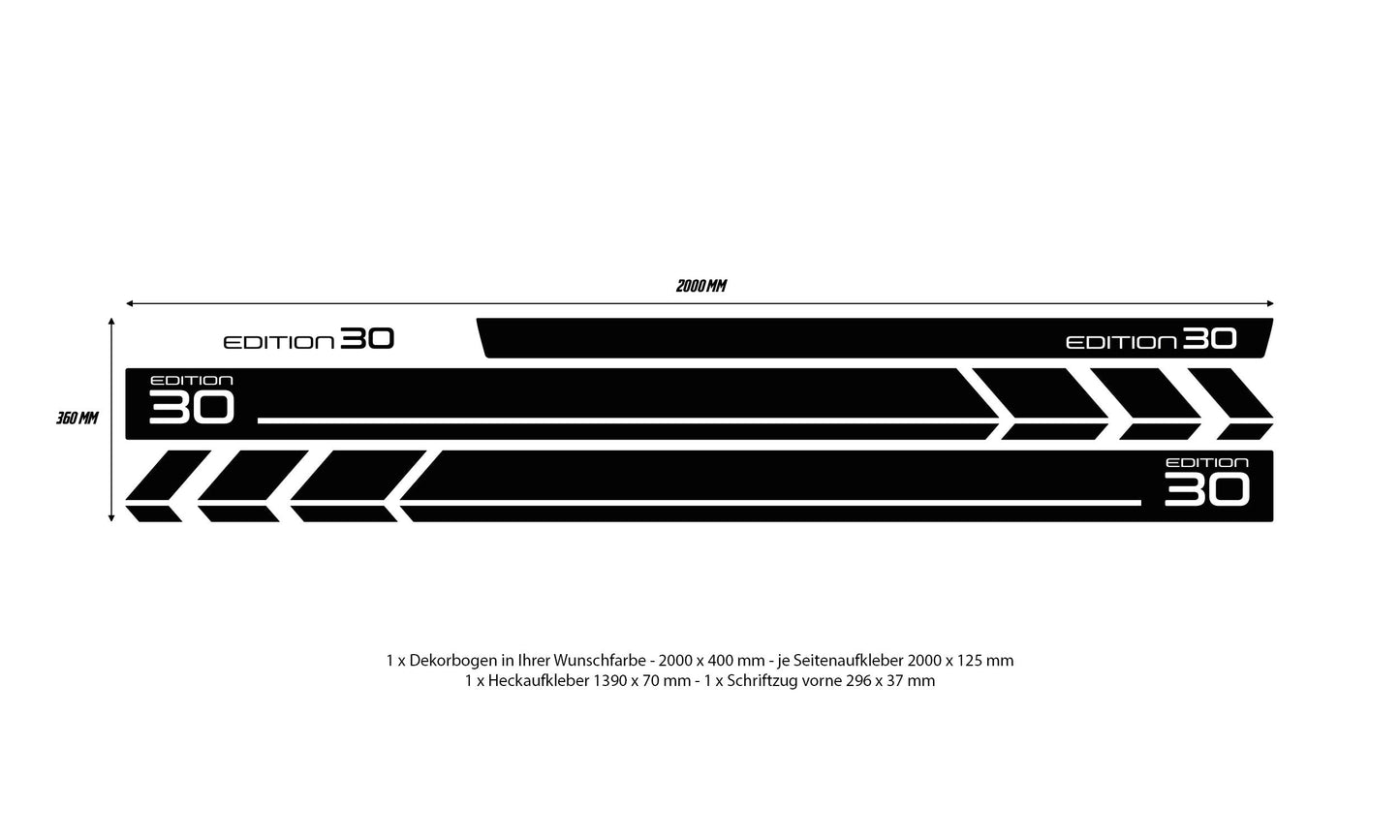 VW Bus T6 Edition 30 Seitenstreifen - Set 10005.08