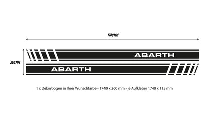 Fiat 500 Abarth lettering short side stripes - Set 30003
