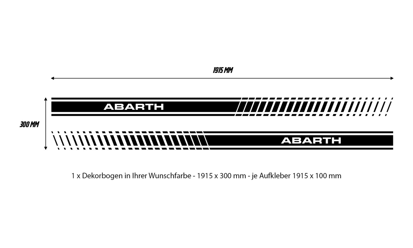 Fiat 500 Abarth Schriftzug Seitenstreifen lang - Set 30002