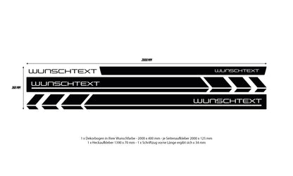 VW Bus T5 Wunschtext Seitenstreifen - Set 10005.01