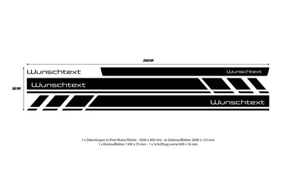 VW Bus T6 custom text side stripes - Set 10004.01