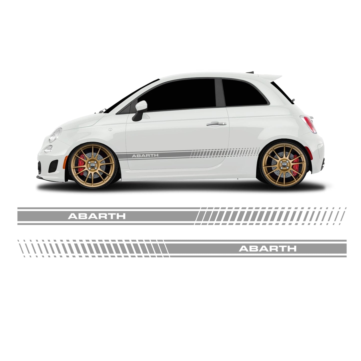 Fiat 500 Abarth Schriftzug Seitenstreifen lang - Set 30002