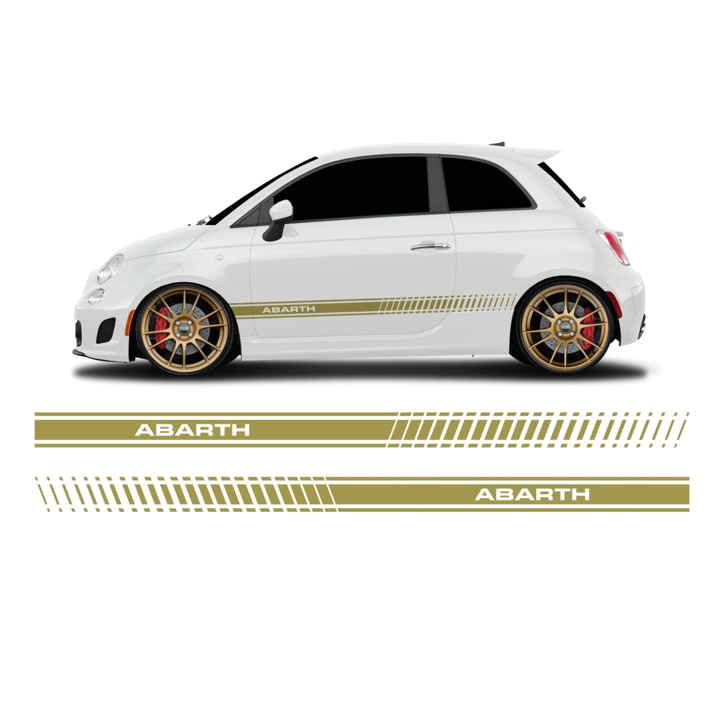 Fiat 500 Abarth Schriftzug Seitenstreifen lang - Set 30002