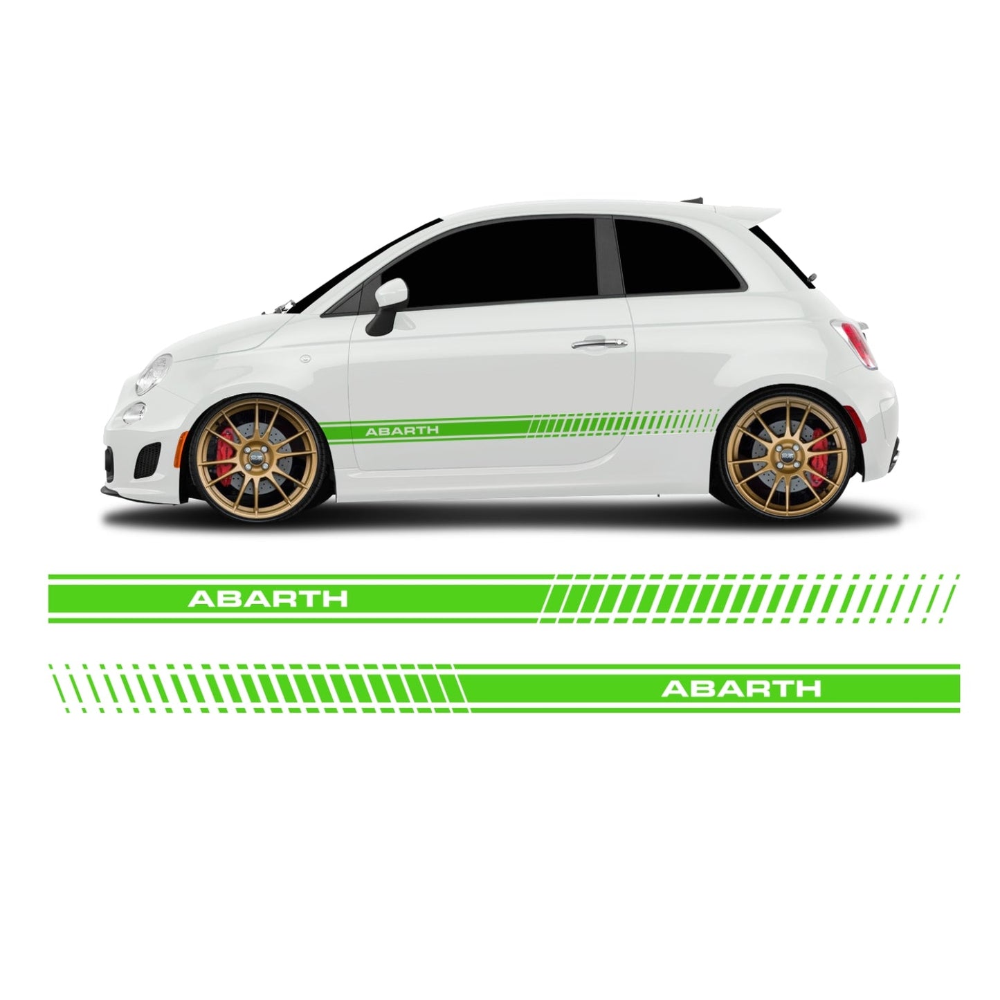 Fiat 500 Abarth Schriftzug Seitenstreifen lang - Set 30002