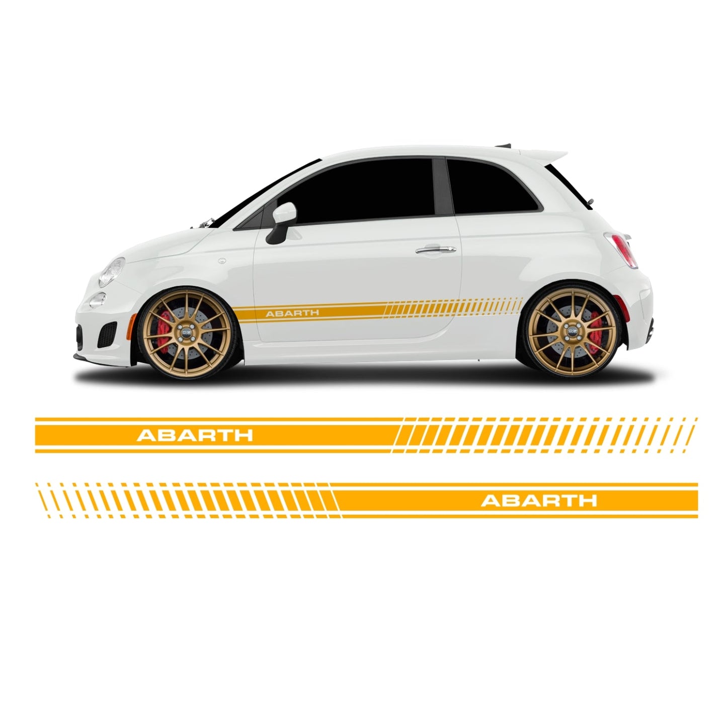 Fiat 500 Abarth Schriftzug Seitenstreifen lang - Set 30002