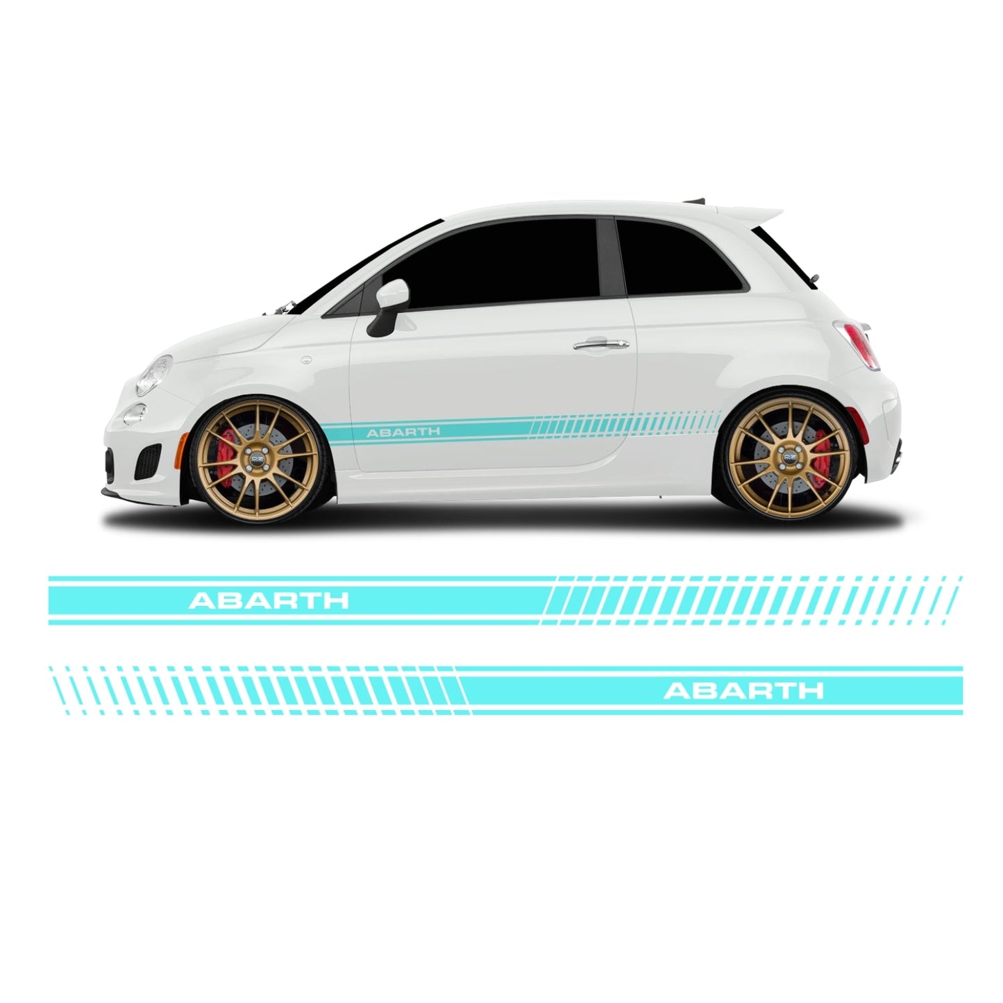Fiat 500 Abarth Schriftzug Seitenstreifen lang - Set 30002