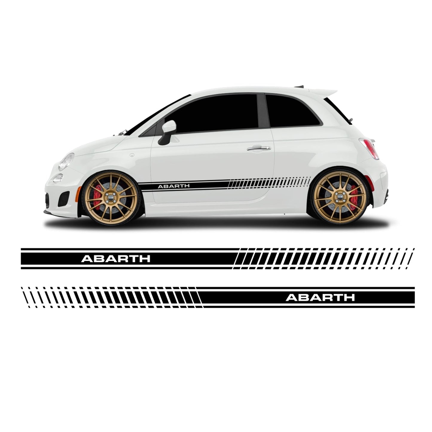 Fiat 500 Abarth Schriftzug Seitenstreifen lang - Set 30002