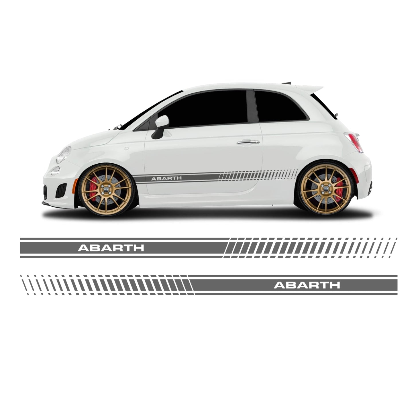 Fiat 500 Abarth Schriftzug Seitenstreifen lang - Set 30002
