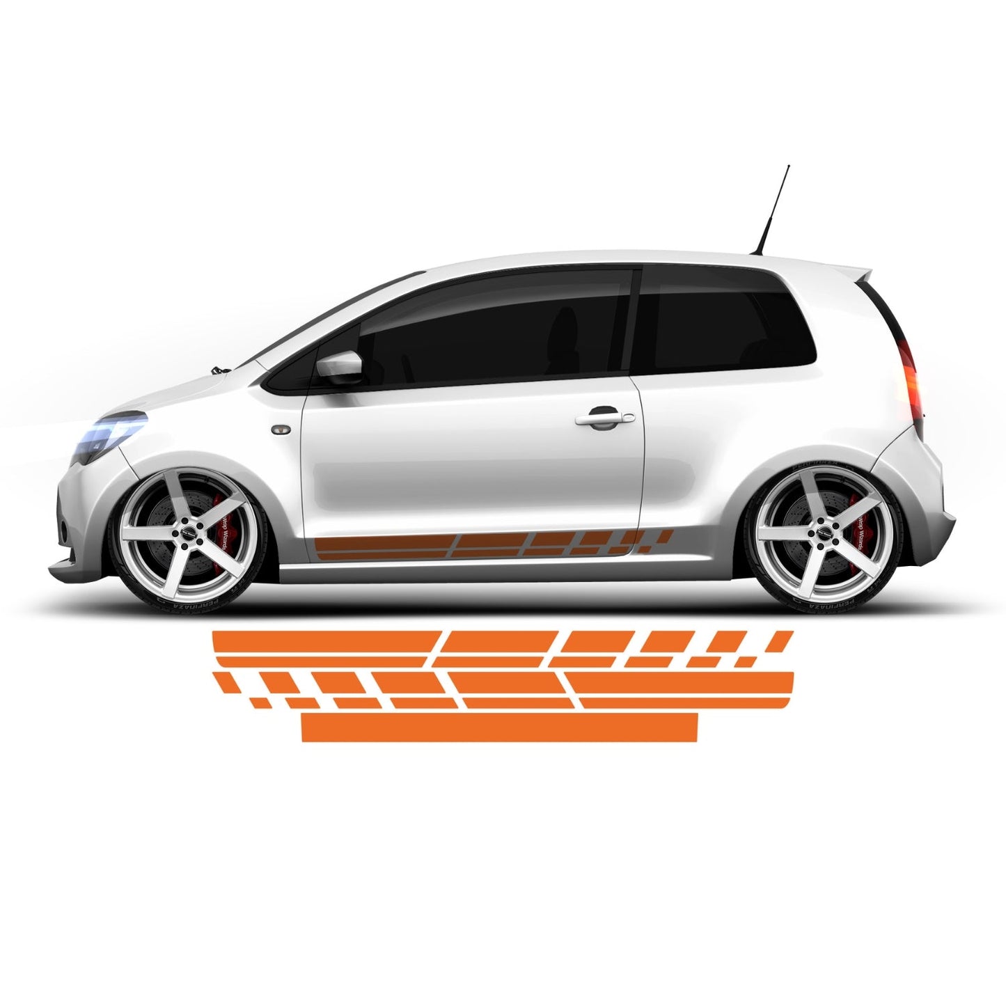 Seat Mii, Skoda Citigo, VW Up side stripes - Set 20003