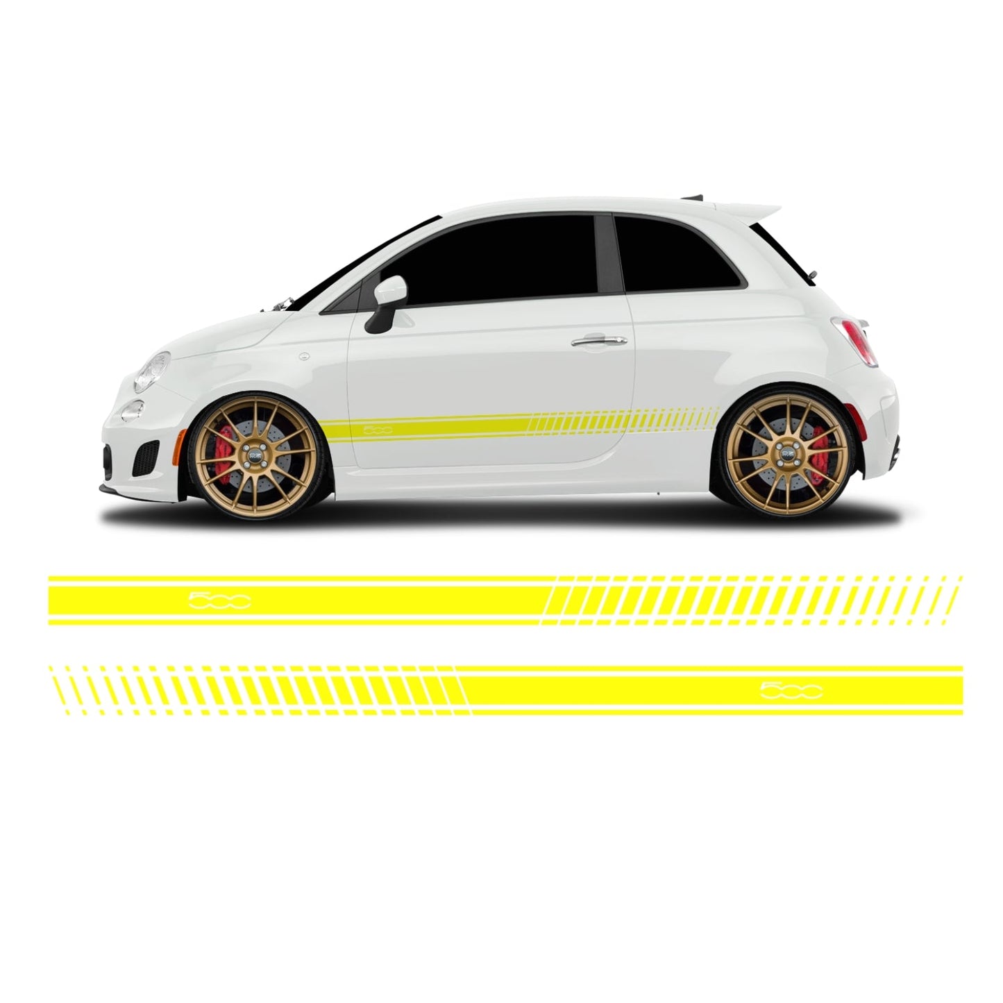 Fiat 500 Abarth lettering side stripes - Set 30004