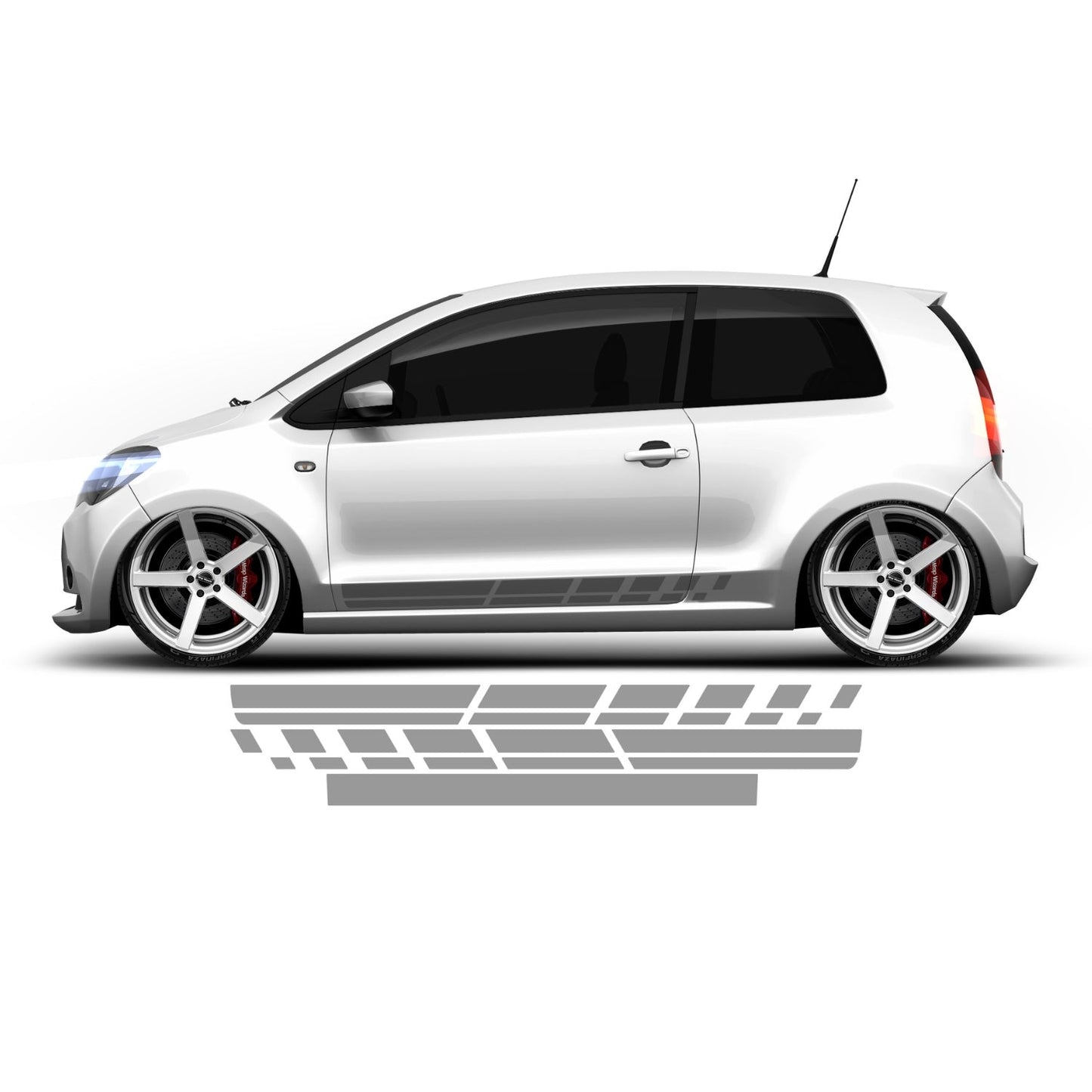 Seat Mii, Skoda Citigo, VW Up side stripes - Set 20003
