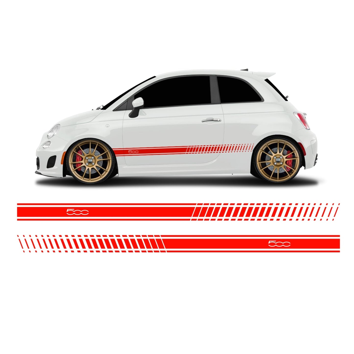 Fiat 500 Abarth lettering side stripes - Set 30004