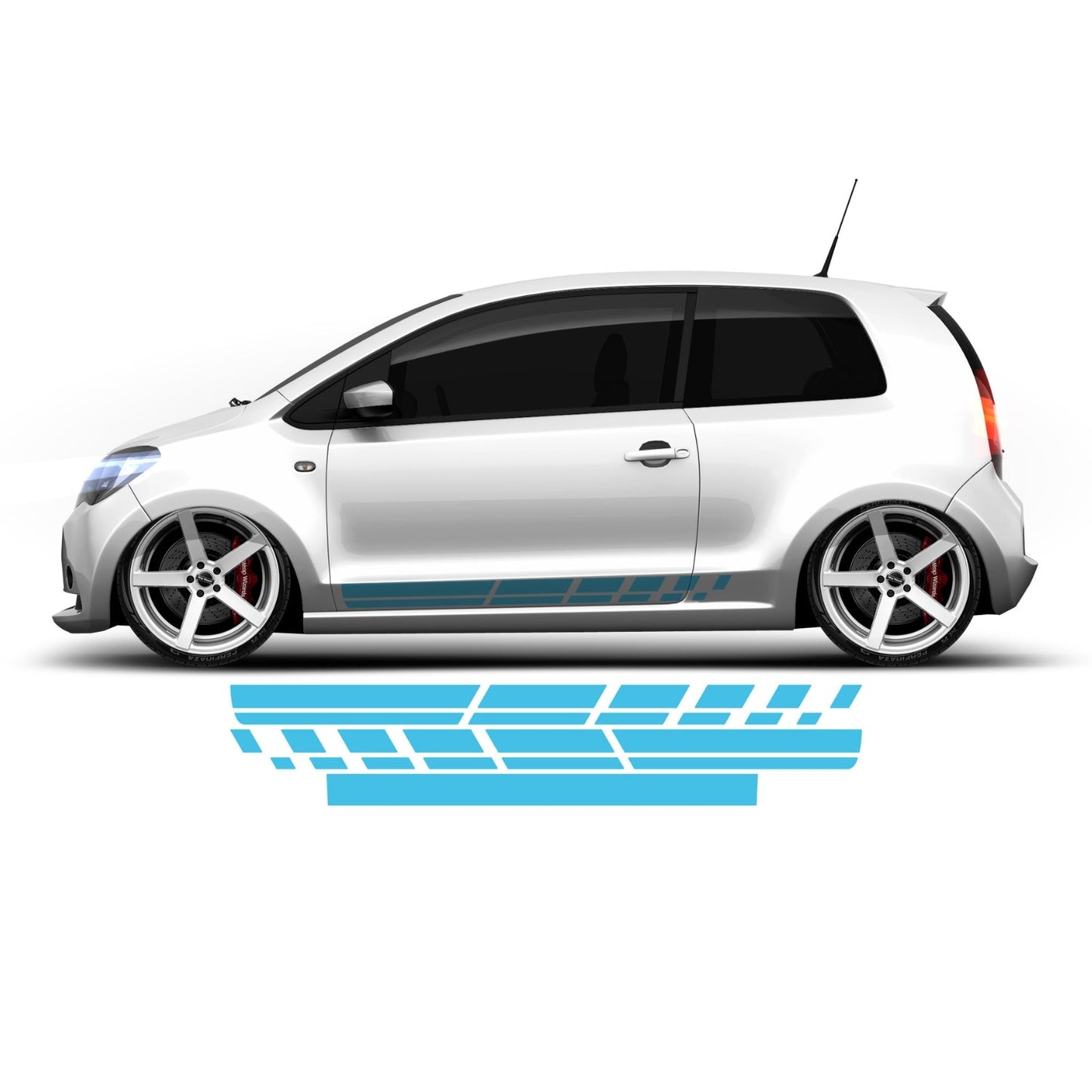 Seat Mii, Skoda Citigo, VW Up side stripes - Set 20003