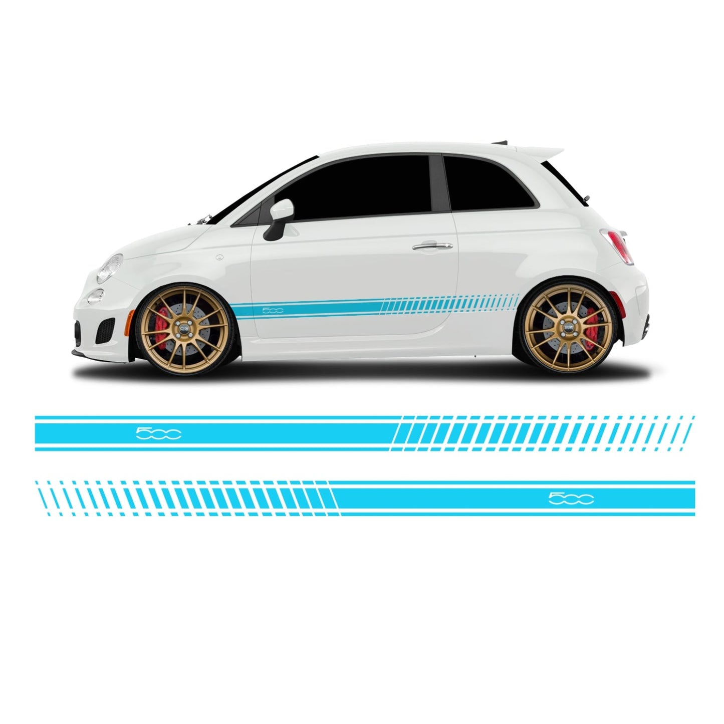 Fiat 500 Abarth lettering side stripes - Set 30004