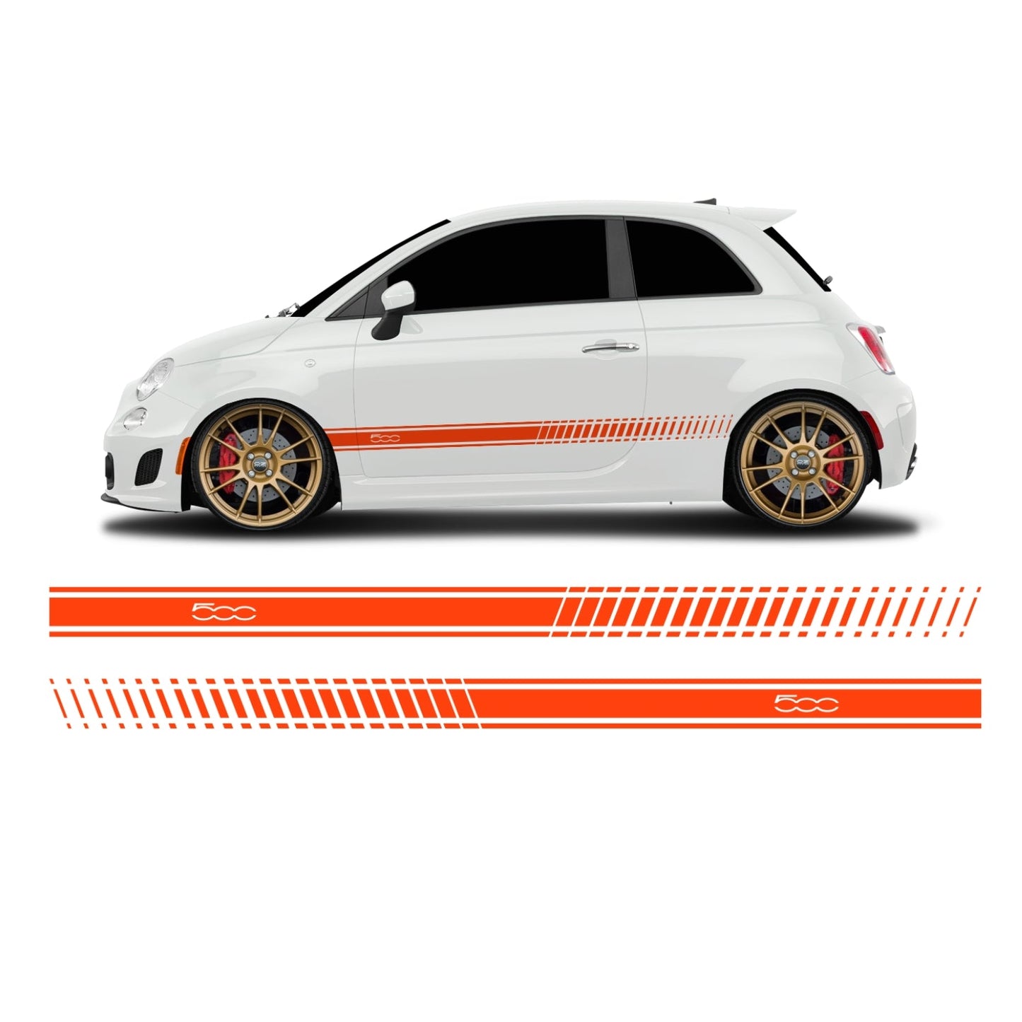 Fiat 500 Abarth lettering side stripes - Set 30004