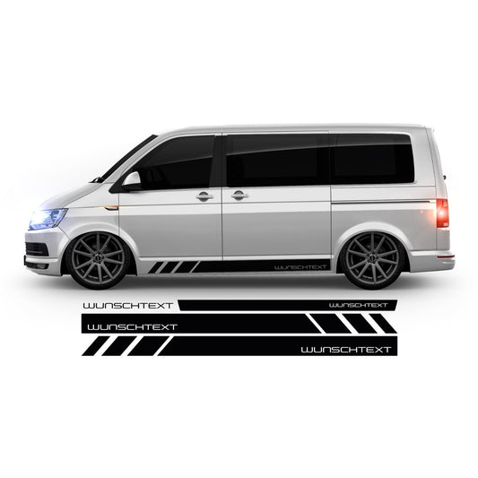 VW Bus T4 side stripes with custom text - Set 10002.01