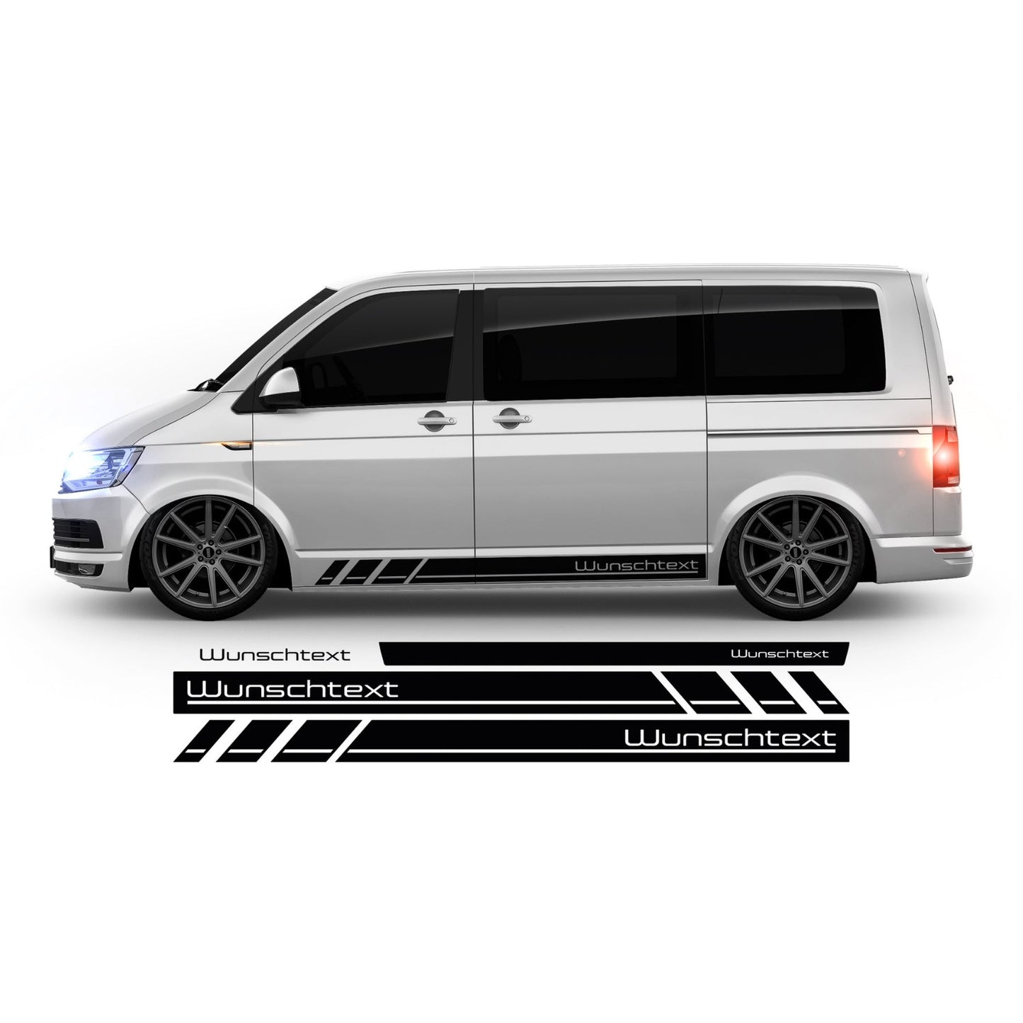VW Bus T4 custom text side stripes - Set 10003.01