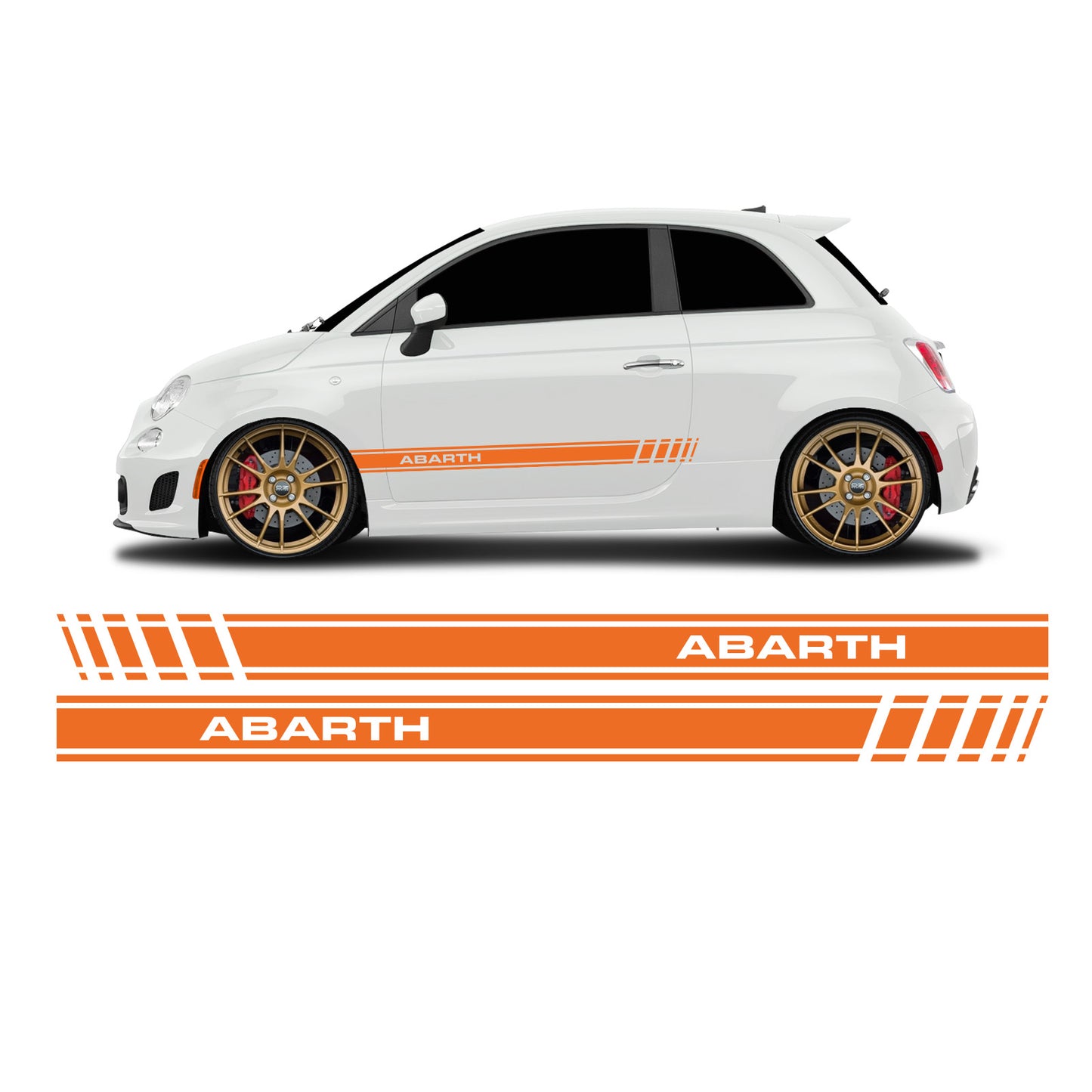 Fiat 500 Abarth lettering short side stripes - Set 30003