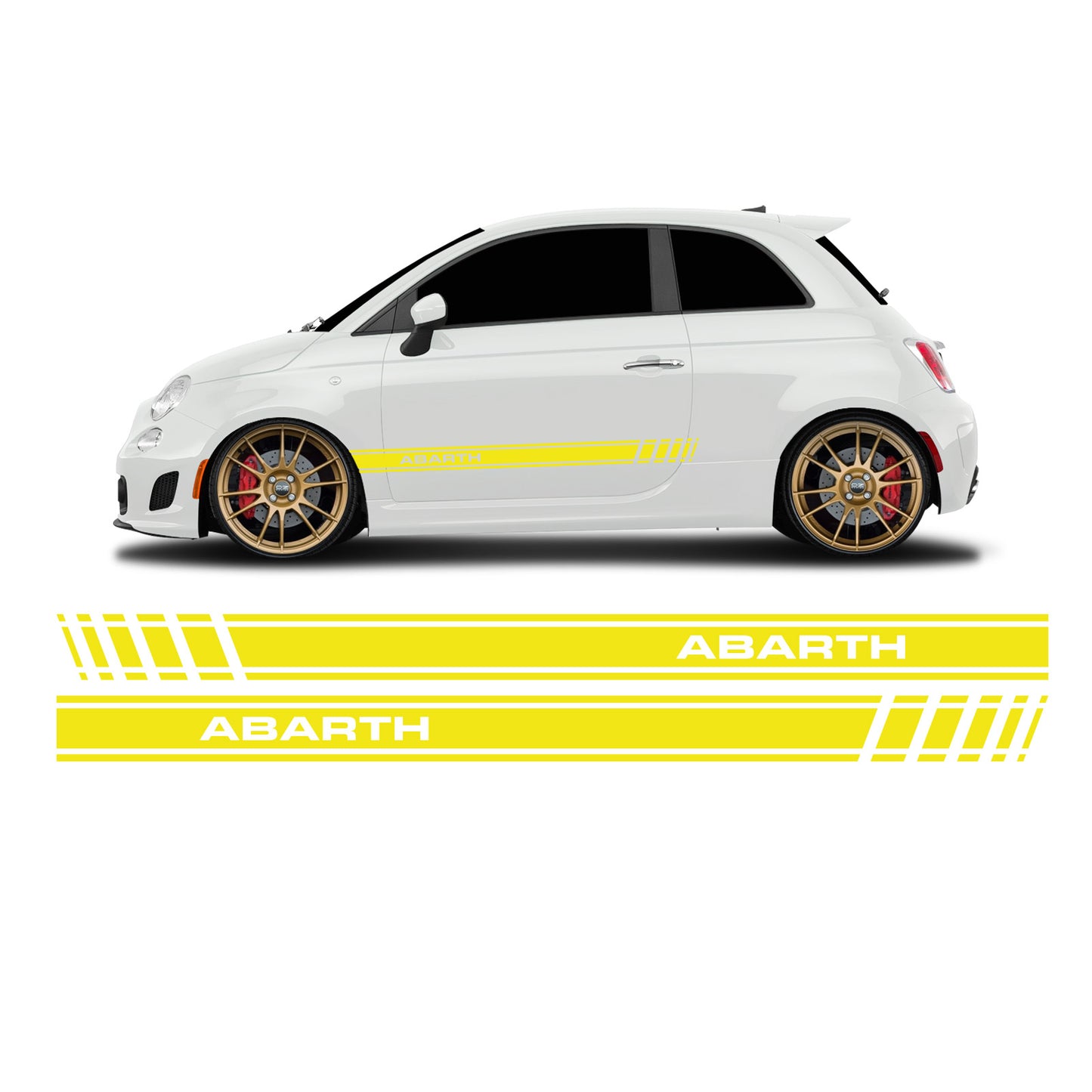 Fiat 500 Abarth lettering short side stripes - Set 30003