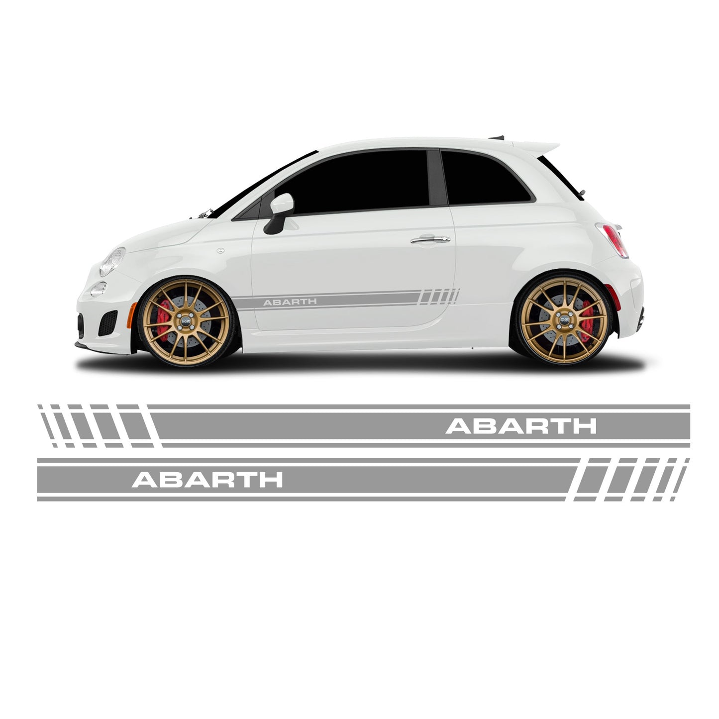 Fiat 500 Abarth lettering short side stripes - Set 30003