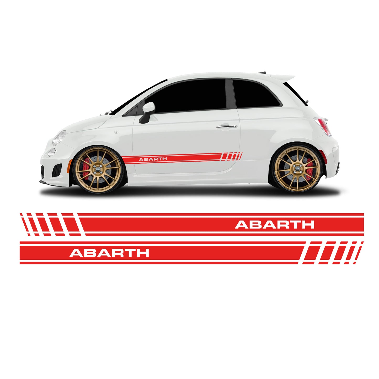 Fiat 500 Abarth lettering short side stripes - Set 30003