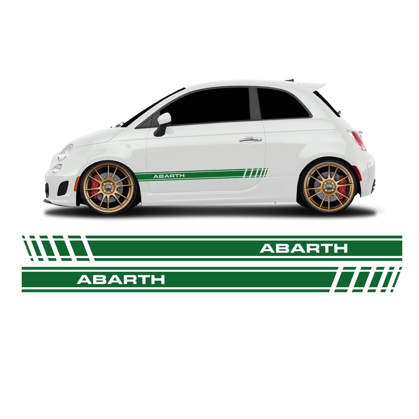 Fiat 500 Abarth lettering short side stripes - Set 30003