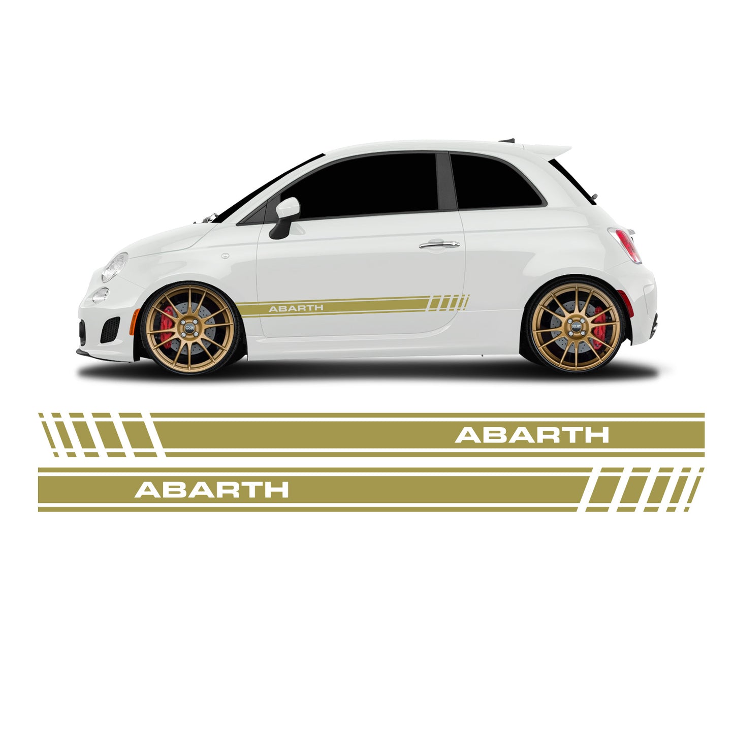 Fiat 500 Abarth lettering short side stripes - Set 30003