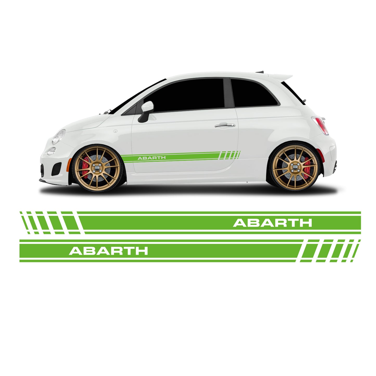Fiat 500 Abarth lettering short side stripes - Set 30003