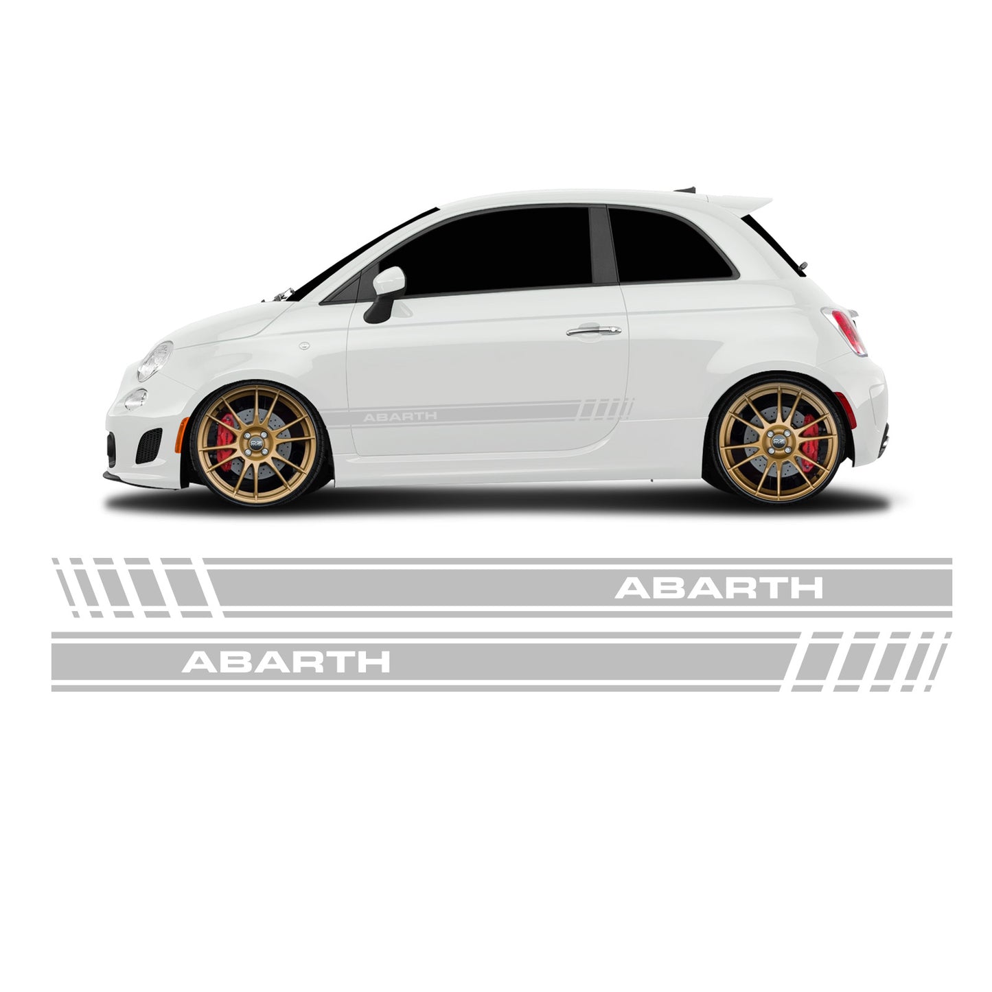 Fiat 500 Abarth lettering short side stripes - Set 30003