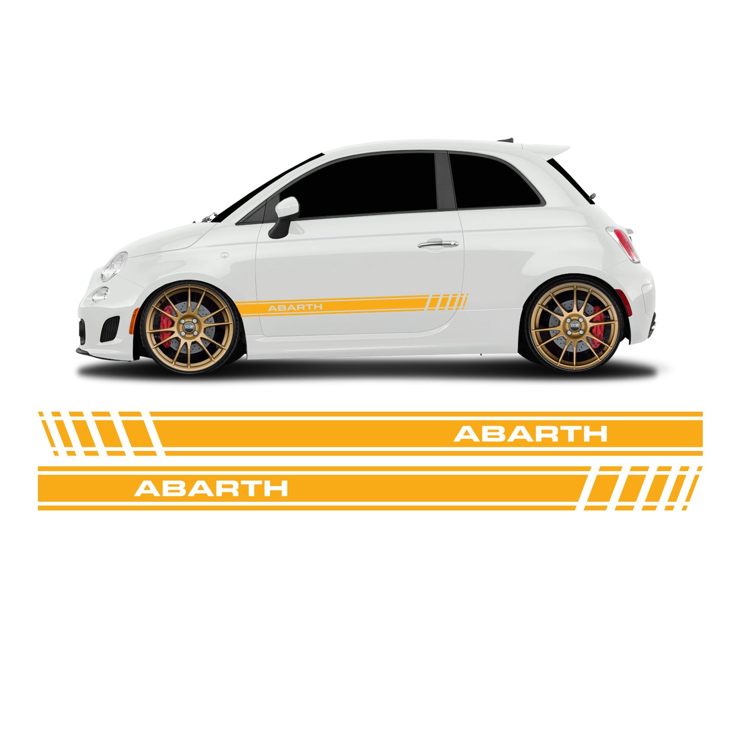 Fiat 500 Abarth lettering short side stripes - Set 30003