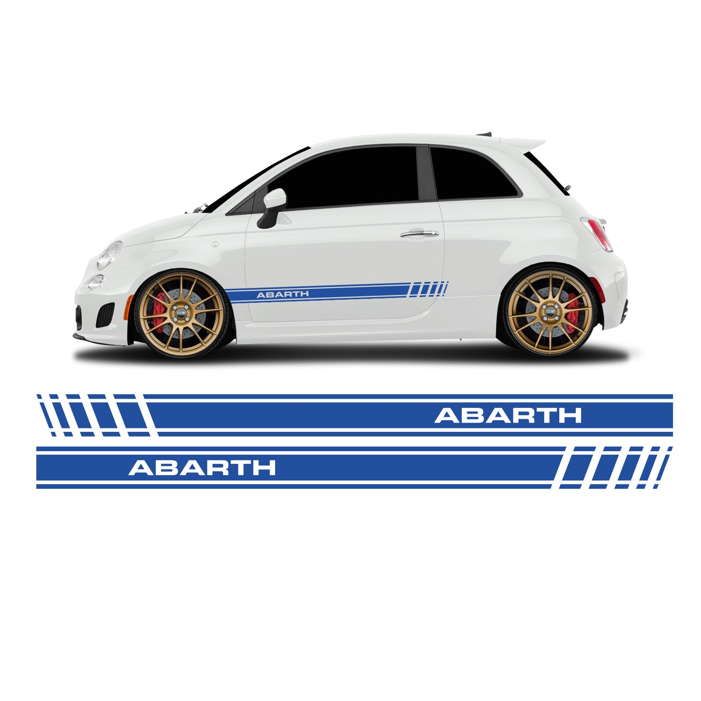 Fiat 500 Abarth lettering short side stripes - Set 30003