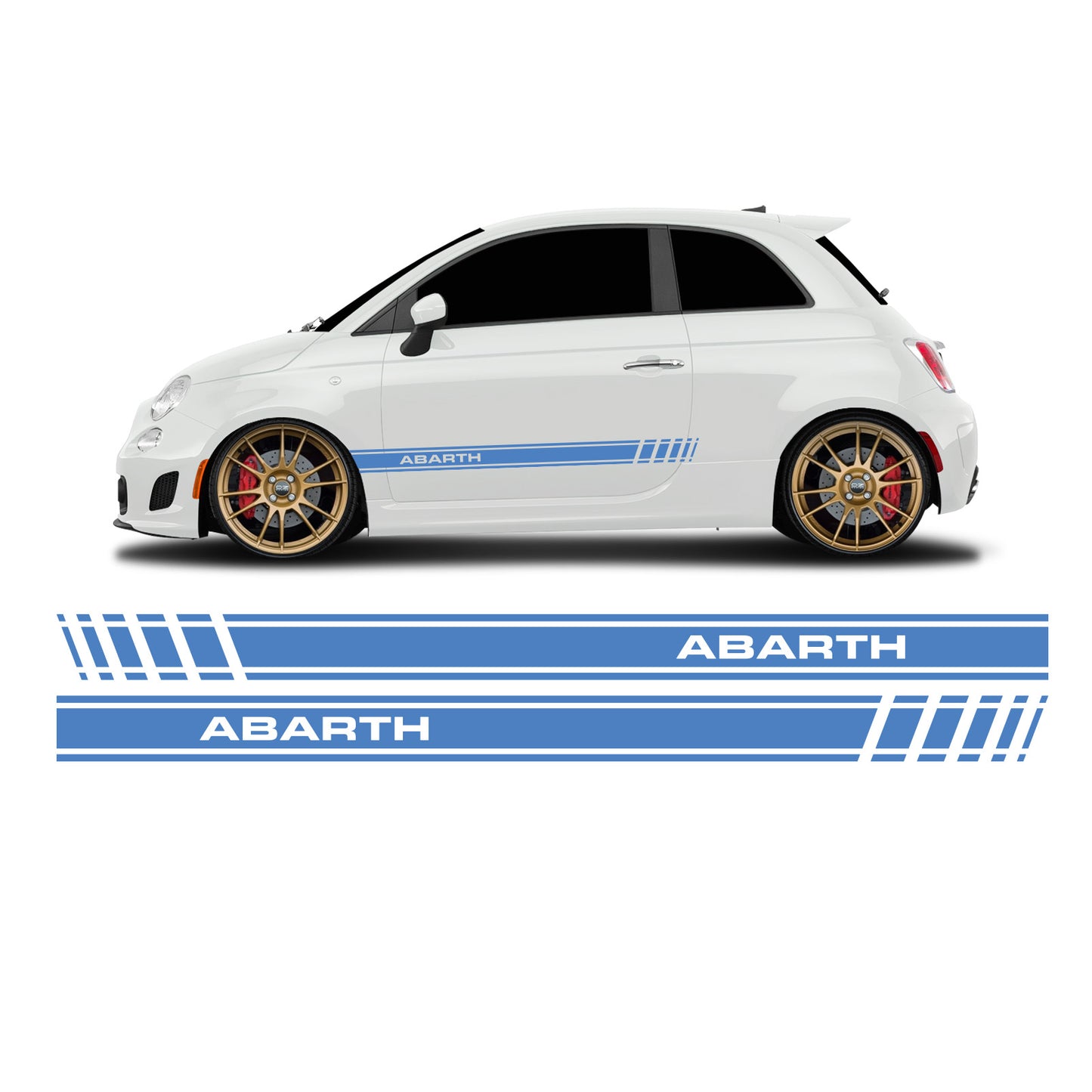Fiat 500 Abarth lettering short side stripes - Set 30003