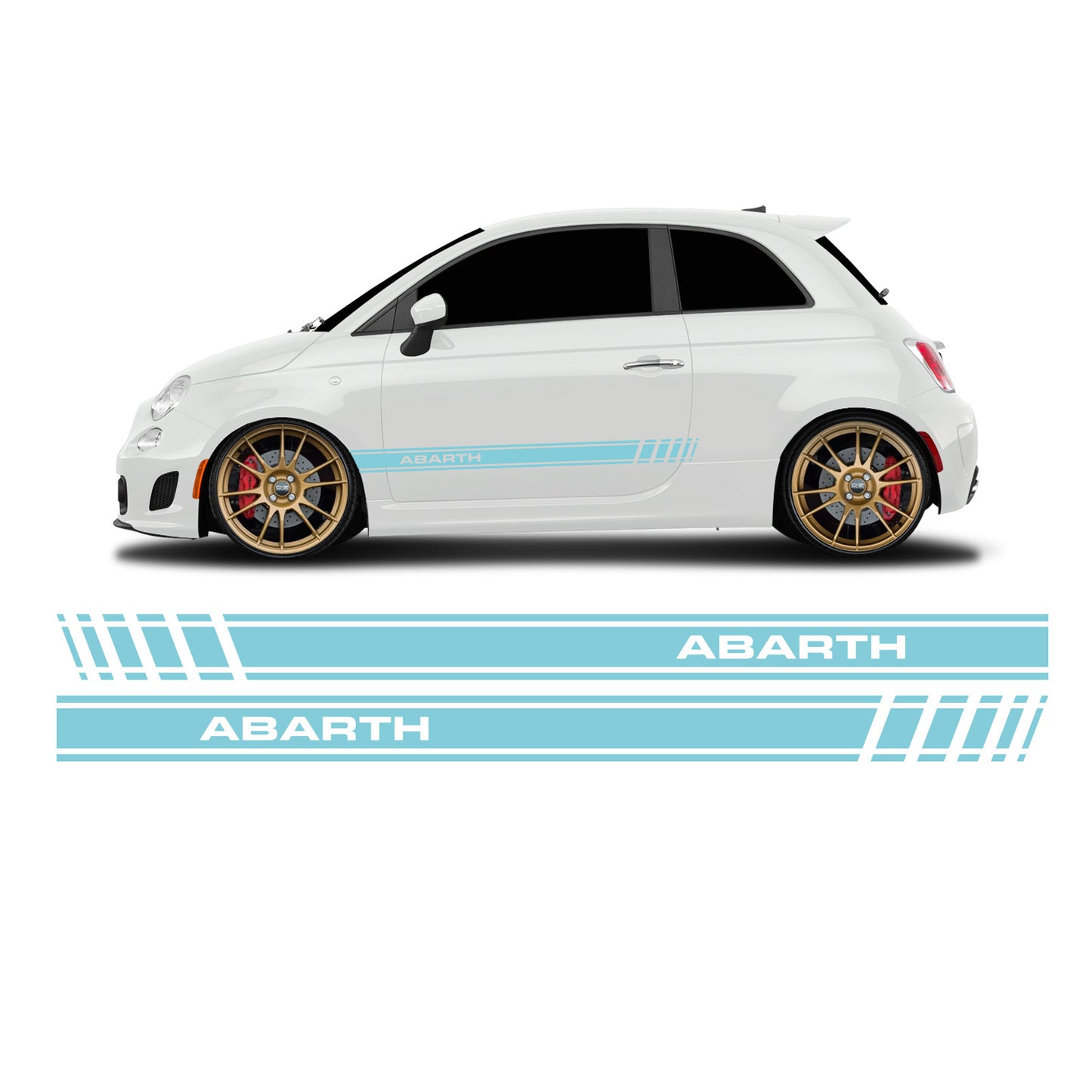 Fiat 500 Abarth lettering short side stripes - Set 30003