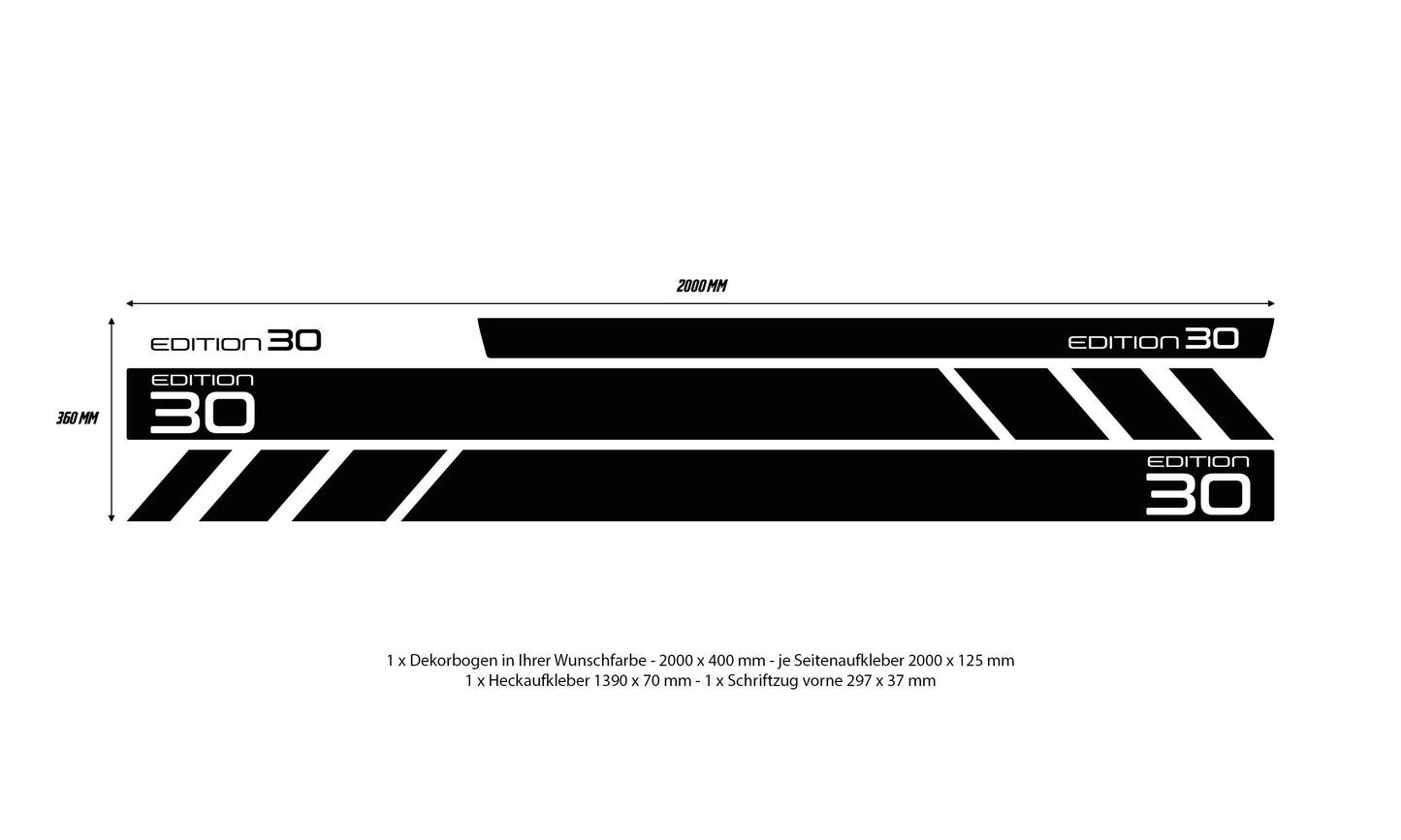 VW Bus T4 Edition 30 side stripes - Set 10002.08