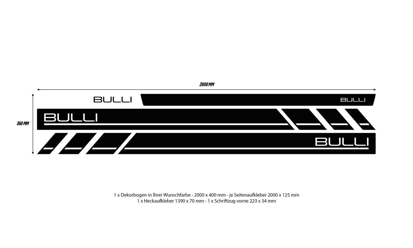 VW Bus T5 Bulli side stripes - Set 10003.11