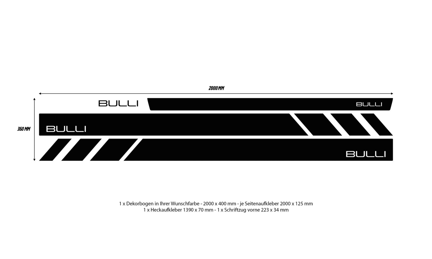 VW Bus T5 Bulli side stripes - Set 10002.11
